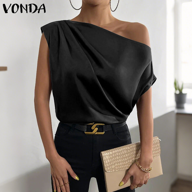 Blouse Off Shoulder - Blus Wanita VONDA Ukuran Plus 5XL