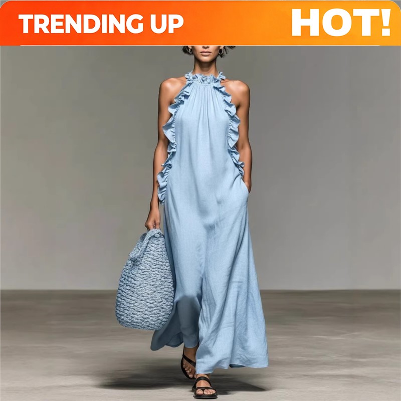 Maxi Dress Halter - Gaun Maxi Wanita Seksi Model Halter