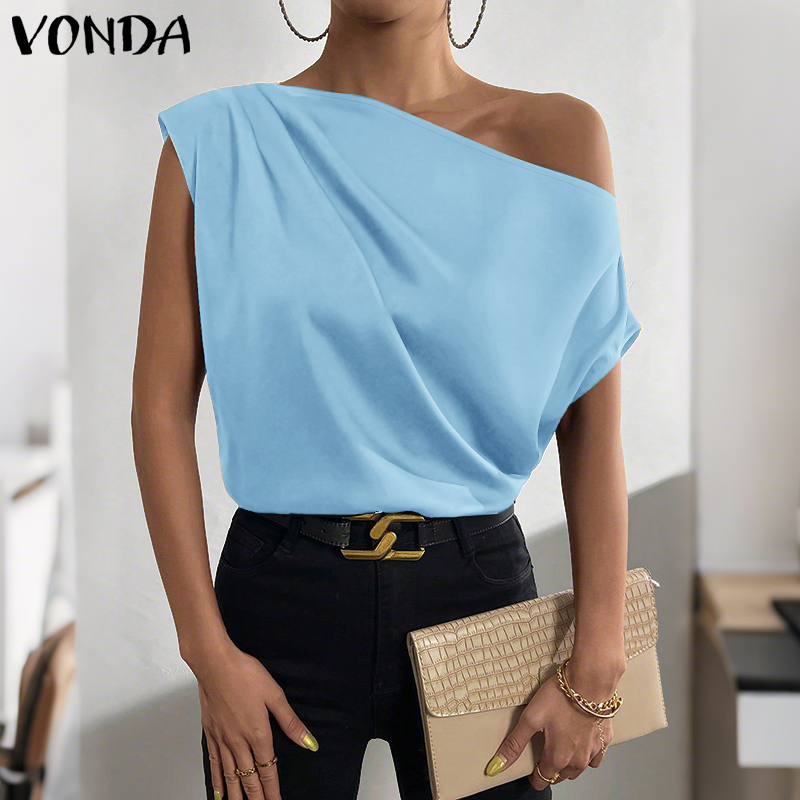 Blus Wanita VONDA Ukuran Plus  - Blouse Off Shoulder ulasan dan harga