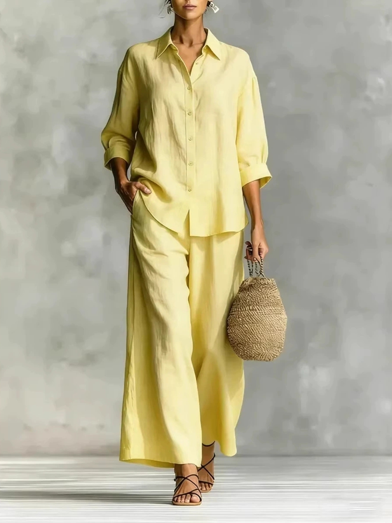 Setelan Kasual Wanita Terbaru: - Linen Pant Wide ulasan dan harga
